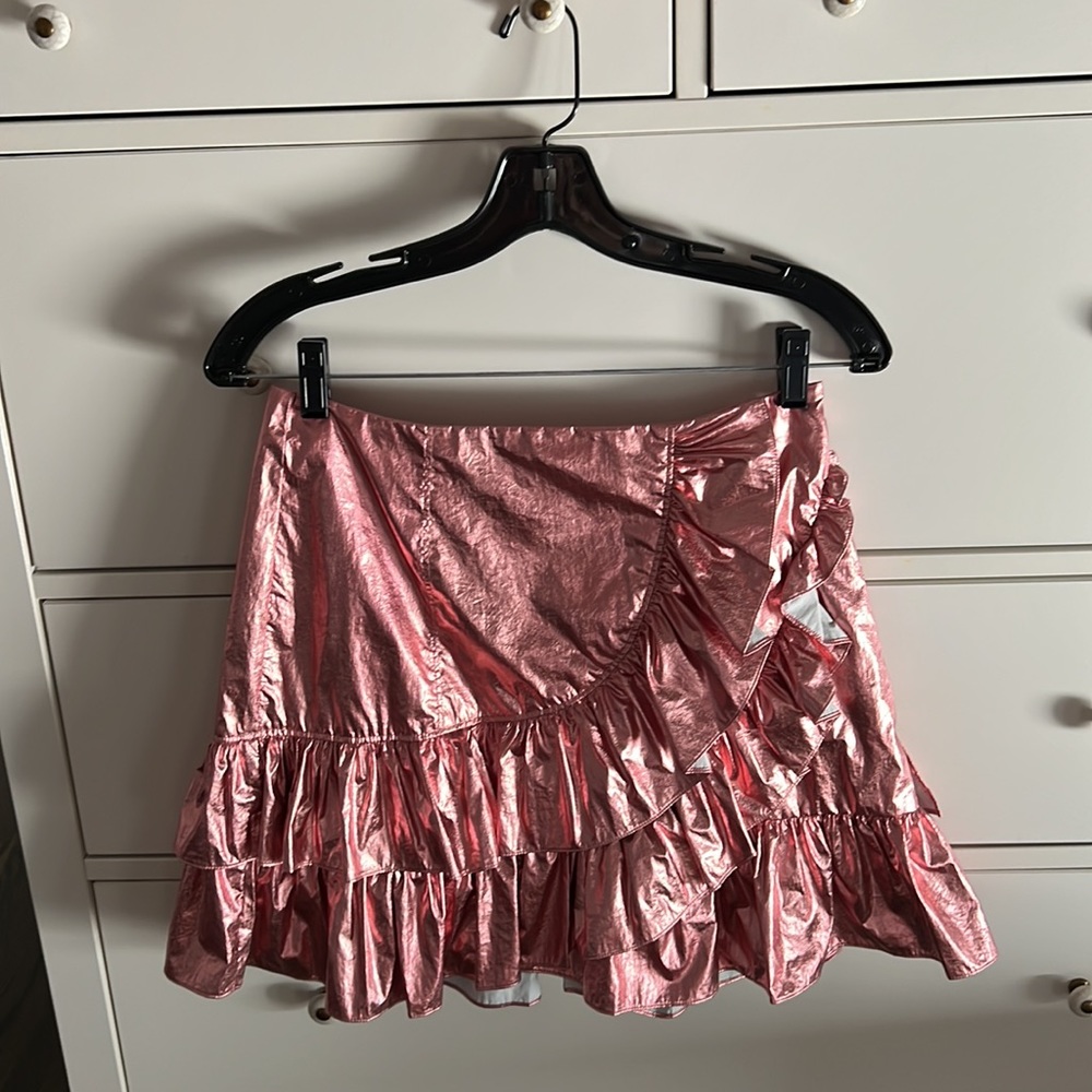 Cinq a Sept metallic rose skirt